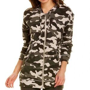 Evereve Chaser Long Zip Hoodie Camo   Size‎ Small New